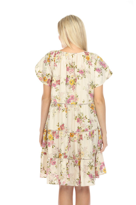 Johnny Was Jade Magnolia Tiered Floral Mini Dress Boho Chic L35223