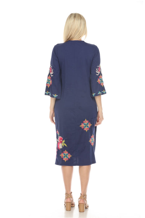 Johnny Was Navy Julie Kimono Sleeve Tee Dress R32423-E