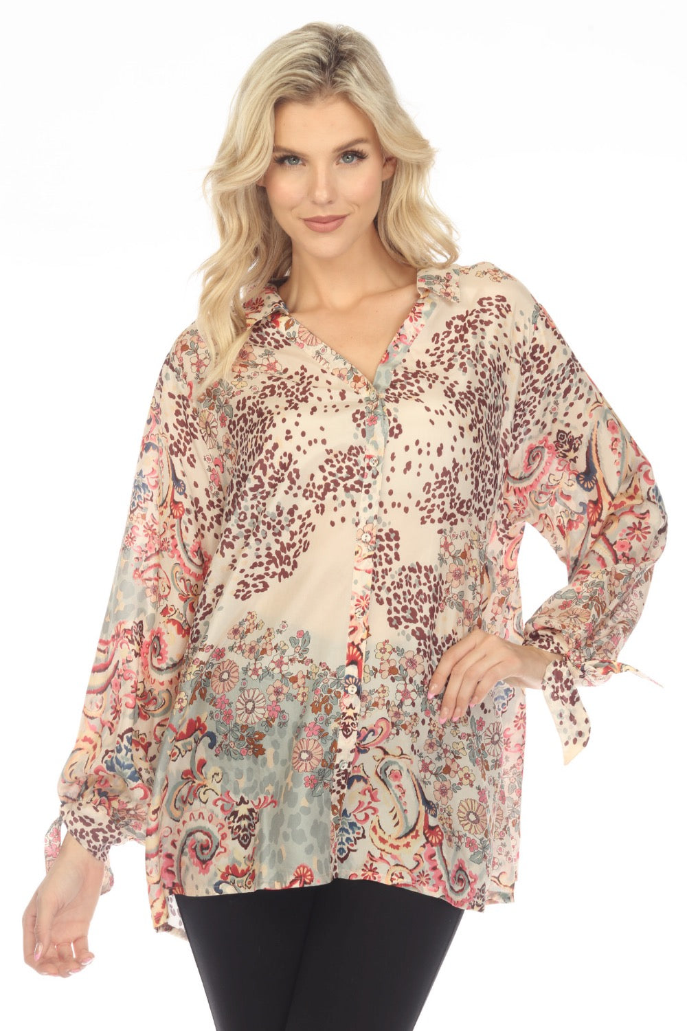 Johnny Was Jungle Paisley Rasvana Blouse Plus Size C10623A1X — AfterRetail