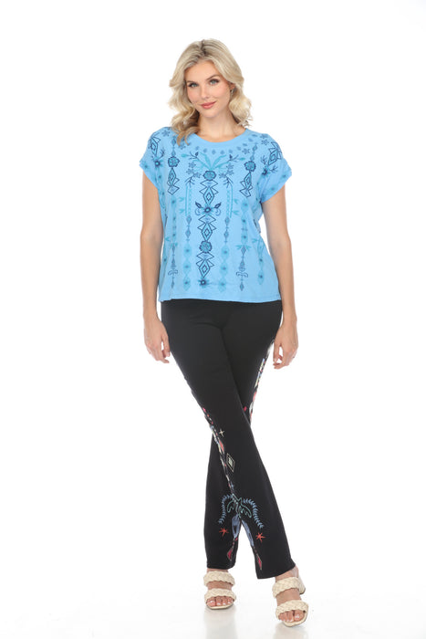 Johnny Was JWLA Taria Embroidered Relaxed Tee Boho Chic J14624