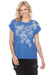 Johnny Was JWLA Style J12723 Blue Addison Embroidered Relaxed Tee Boho Chic