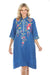 Johnny Was JWLA Style J30623-E Blue Julie Henley Kimono Sleeve Embroidered Dress