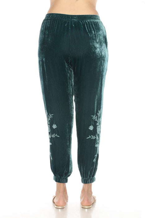 Johnny Was JWLA Lenon Velvet Embroidered Jogger Pants J61324