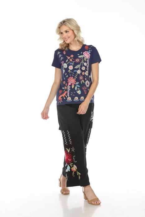 Johnny Was JWLA Griffin Embroidered Easy Fit Tee J10023 *