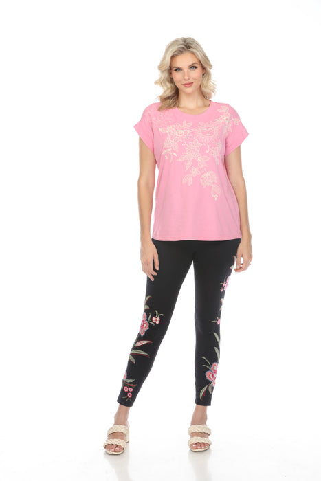 Johnny Was JWLA Addison Embroidered Relaxed Tee J12723 Boho Chic *