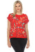 Johnny Was JWLA Style J13824 Racer Red Averi Relaxed Embroidered Tee Boho Chic