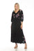 Johnny Was JWLA Style J30523-E Black Shilo Dolman Tiered Knit Embroidered Maxi Dress Boho Chic