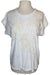 Johnny Was JWLA Style  J12723 White Addison Embroidered Relaxed Tee Boho Chic