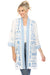 Johnny Was JWLA Style J40124 White Linen Embroidered Kimono Boho Chic