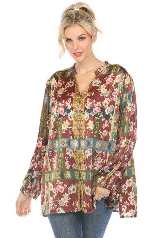 Johnny Was Style C15622A8 Laura Lydia Floral Blouse Plus Size
