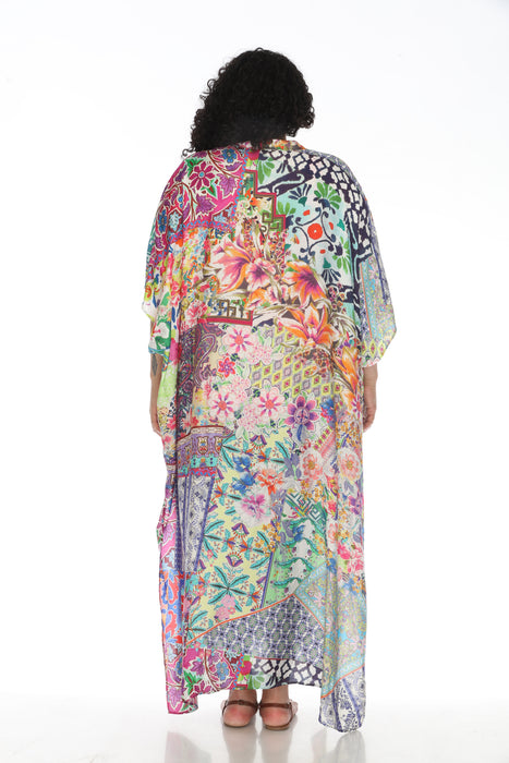 Johnny Was Loci Patchwork Swim Cover-Up Kaftan Dress Plus Size CSW7322ANX