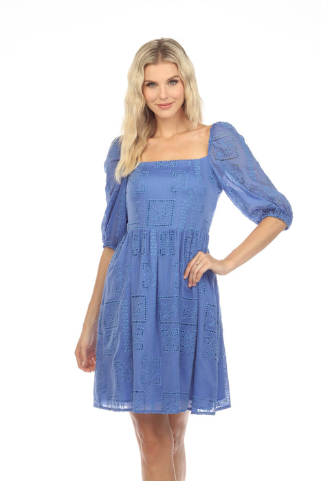 Johnny Was Love Ella Eyelet Embroidered Mini Dress Boho Chic L36423