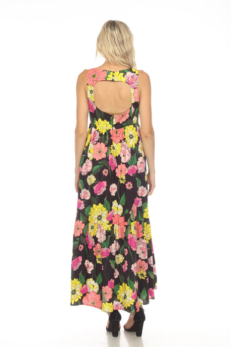 Jade by Johnny Was Love Casia Floral Tiered Maxi Dress Boho Chic L37223-3