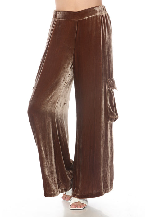 Johnny Was Jade Style L65823 Chocolate Zatima Silk Cargo Pants Boho Chic