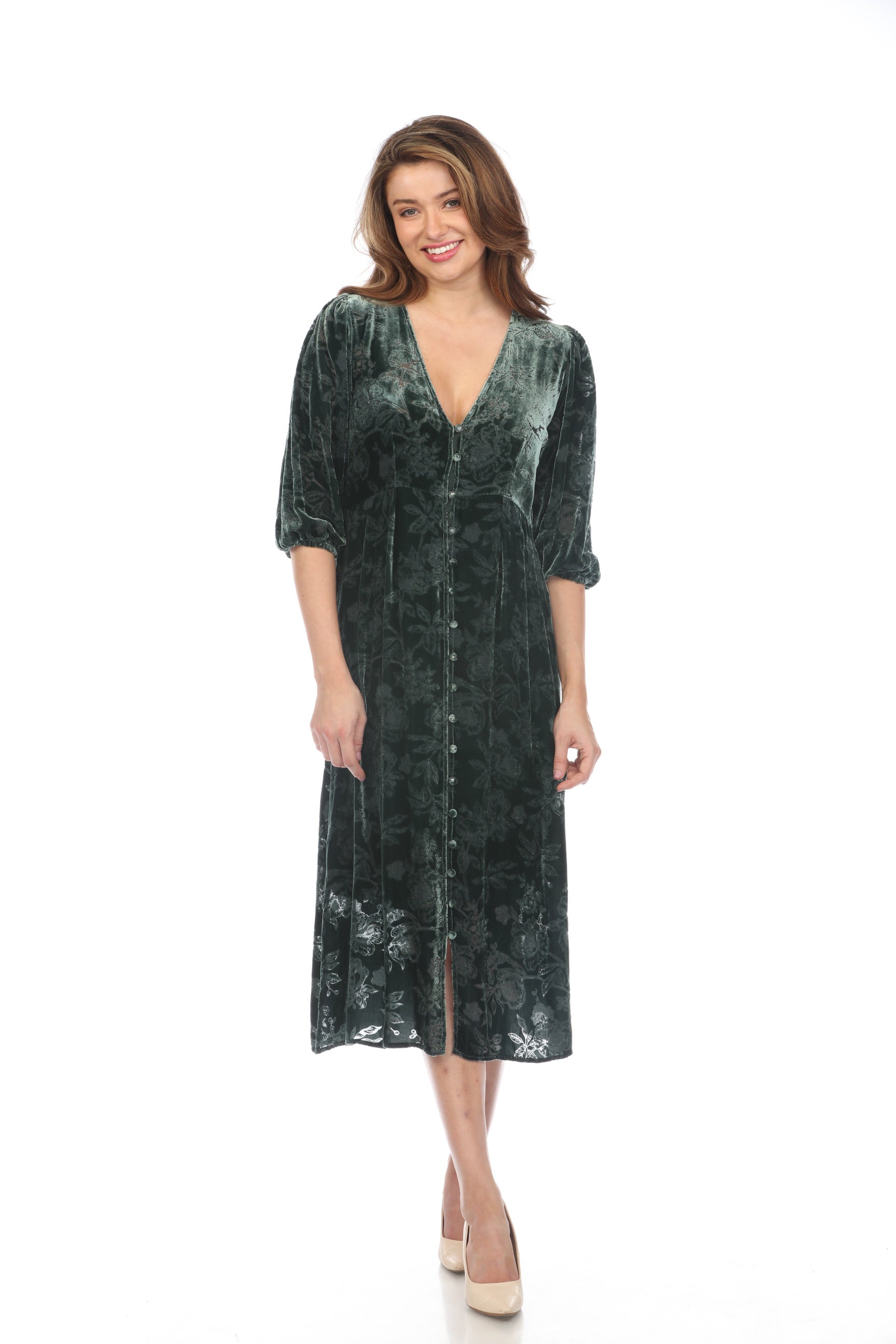 Johnny Was Love Natalia Silk Velvet Midi Dress Boho Chic L34123 —  AfterRetail