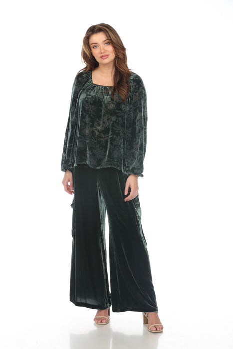 Johnny Was Jade Style L65823 Emerald Green Zatima Silk Cargo Pants Boho Chic