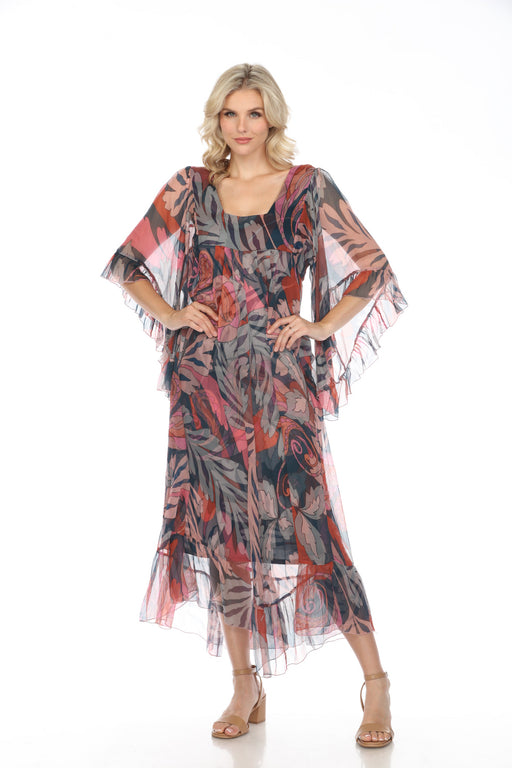 Johnny Was Love Style L35124 Paisley Print Ruffled Maxi Dress Boho Chic