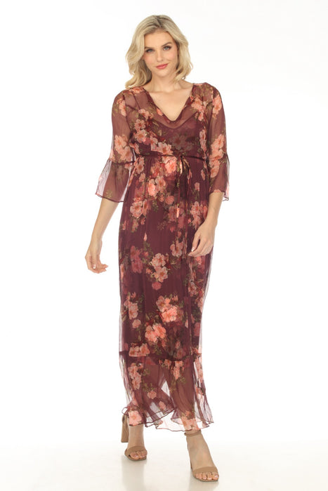 Johnny Was Love Style L34523 Winonna Silk Floral Maxi Slip Dress Plus Size