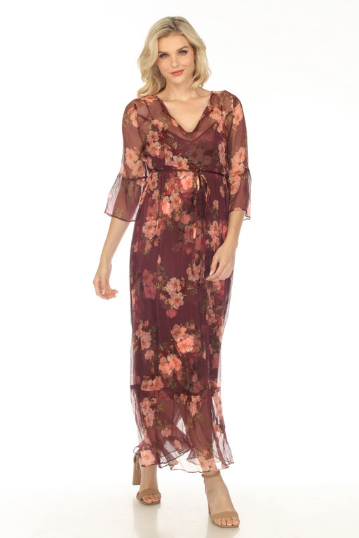 Johnny Was Love Style L34523 Winonna Silk Floral Maxi Slip Dress Plus Size