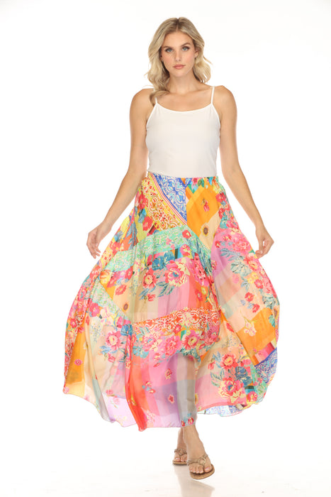 Johnny Was Style C71724 Luennah Lubella Floral Silk Maxi Skirt