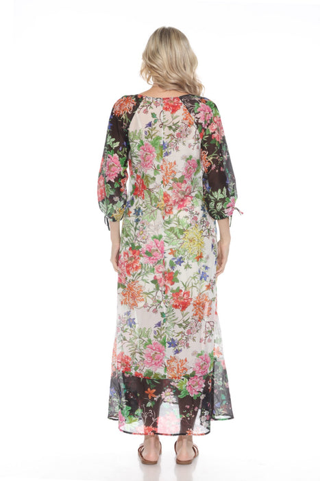 Johnny Was Metalli Mix Floral Long Dress CSW0224-A