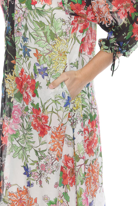 Johnny Was Metalli Mix Floral Long Dress CSW0224-A