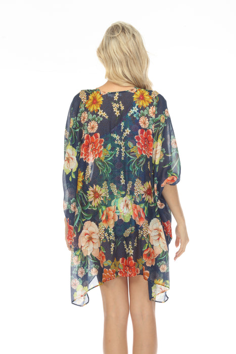 Johnny Was Mia Floral Short Swim Cover-Up Kimono Boho Chic CSW3822BH