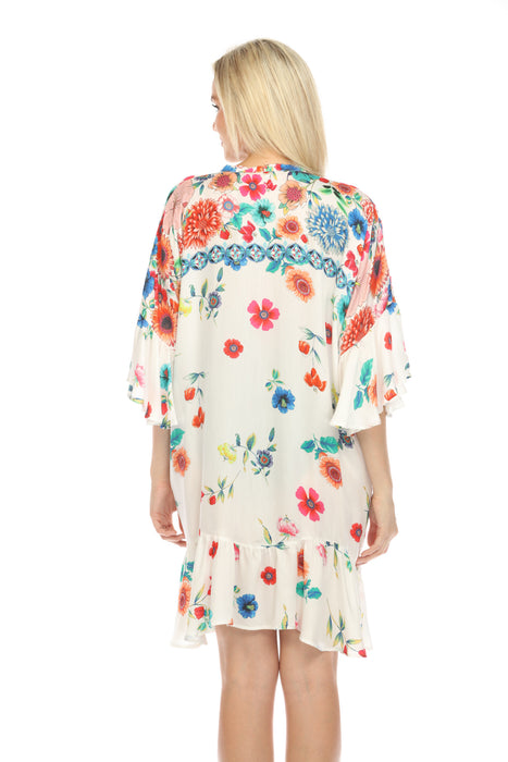 Johnny Was Mirror Palace Ruffle Kimono Boho Chic CSW6623-N