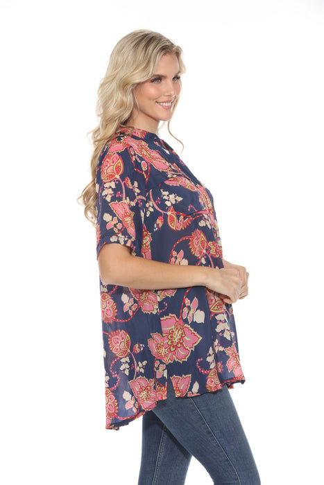 Johnny Was Montreux Printed Floral Blouse JW5524