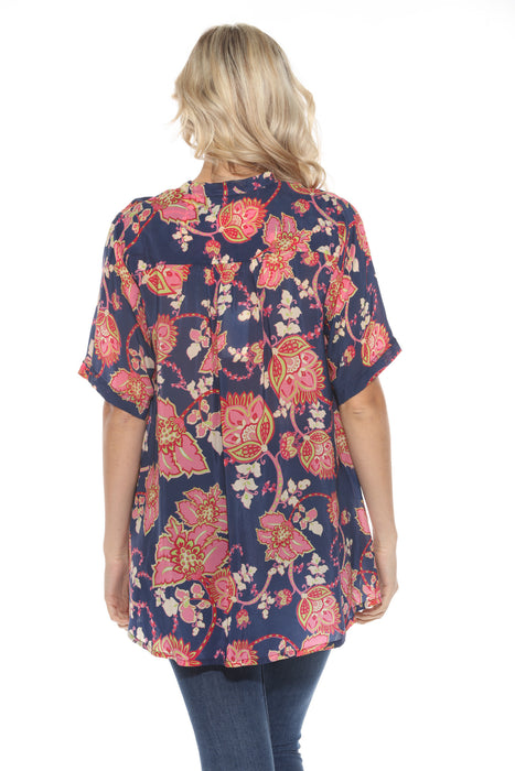 Johnny Was Montreux Printed Floral Blouse JW5524