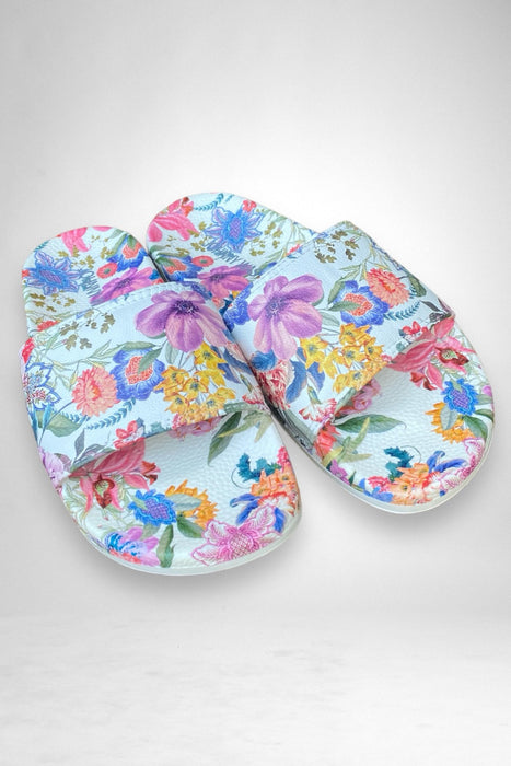 Johnny Was Style JWS19424 Neon Jungle Floral Pool Slide Boho Chic