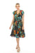 Johnny Was Style T32923 Nero Sequence Tiered Floral Tea Length Dress Boho Chic