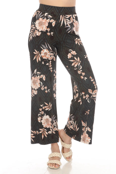 Johnny Was Style T63823 Nido Floral Pull On Wide Leg Pants Boho Chic