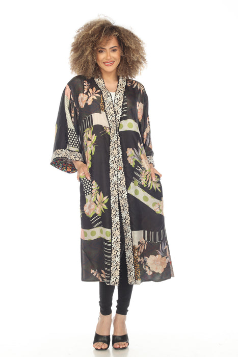 Johnny Was Style C48123 Odyssey Silk Floral Printed Embroidered Reversible Kimono Boho Chic