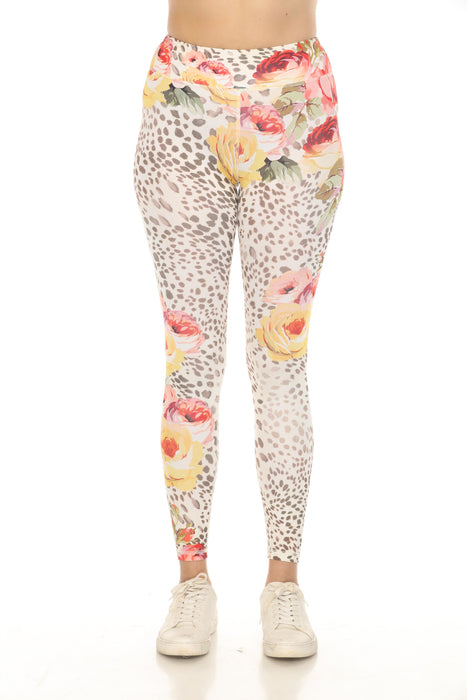 Johnny Was Style CSW8820-F Oksana Floral Animal Print Paddle Legging Pants 