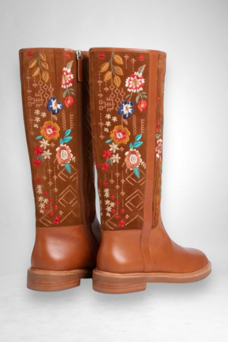 Johnny Was Olivia Embroidered Knee High Boot JWS7321 Boho Chic