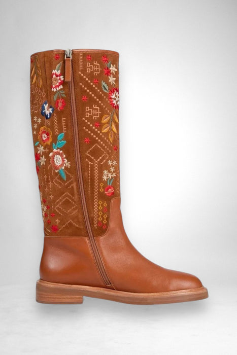 Johnny Was Olivia Embroidered Knee High Boot JWS7321 Boho Chic