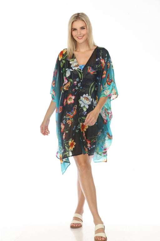 Johnny Was Style CSW8123-Y Ombre Garden Swim Cover-Up Adjustable Kaftan Dress