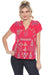 Johnny Was Style C14424 Pink Lafaret Embroidered Split V-Neck Blouse