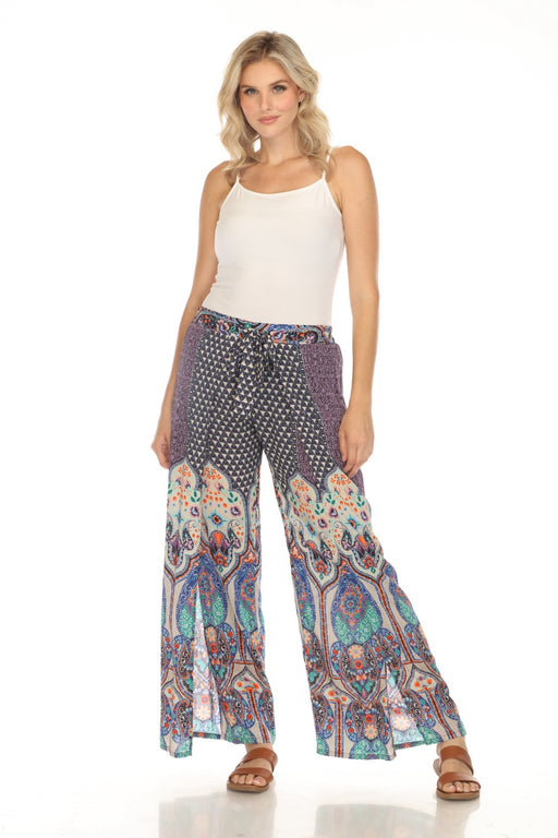 Johnny Was Style JW0033 Purple Printed Wrap Pants