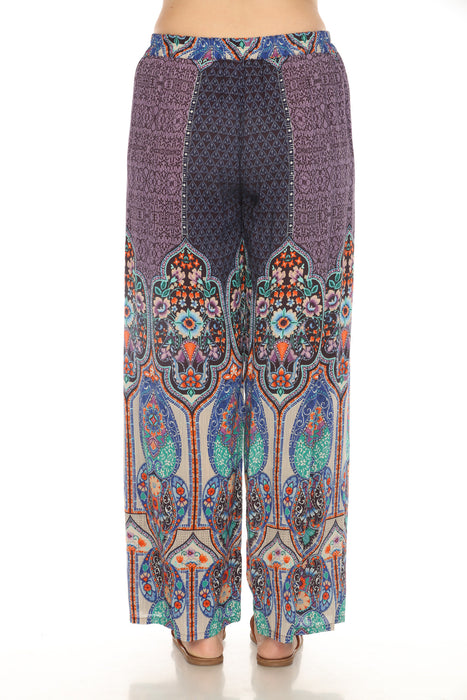 Johnny Was Purple Printed Wrap Pants CSW7722-D