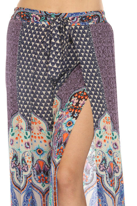 Johnny Was Purple Printed Wrap Pants CSW7722-D