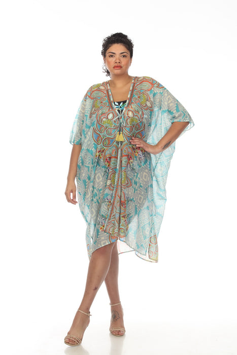 Johnny Was Style CSW4822 Regina Swim Cover-Up Kimono Boho Chic