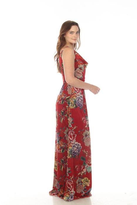 Johnny Was Ryuu Flower Stretch Velvet Long Dress Boho Chic R34622