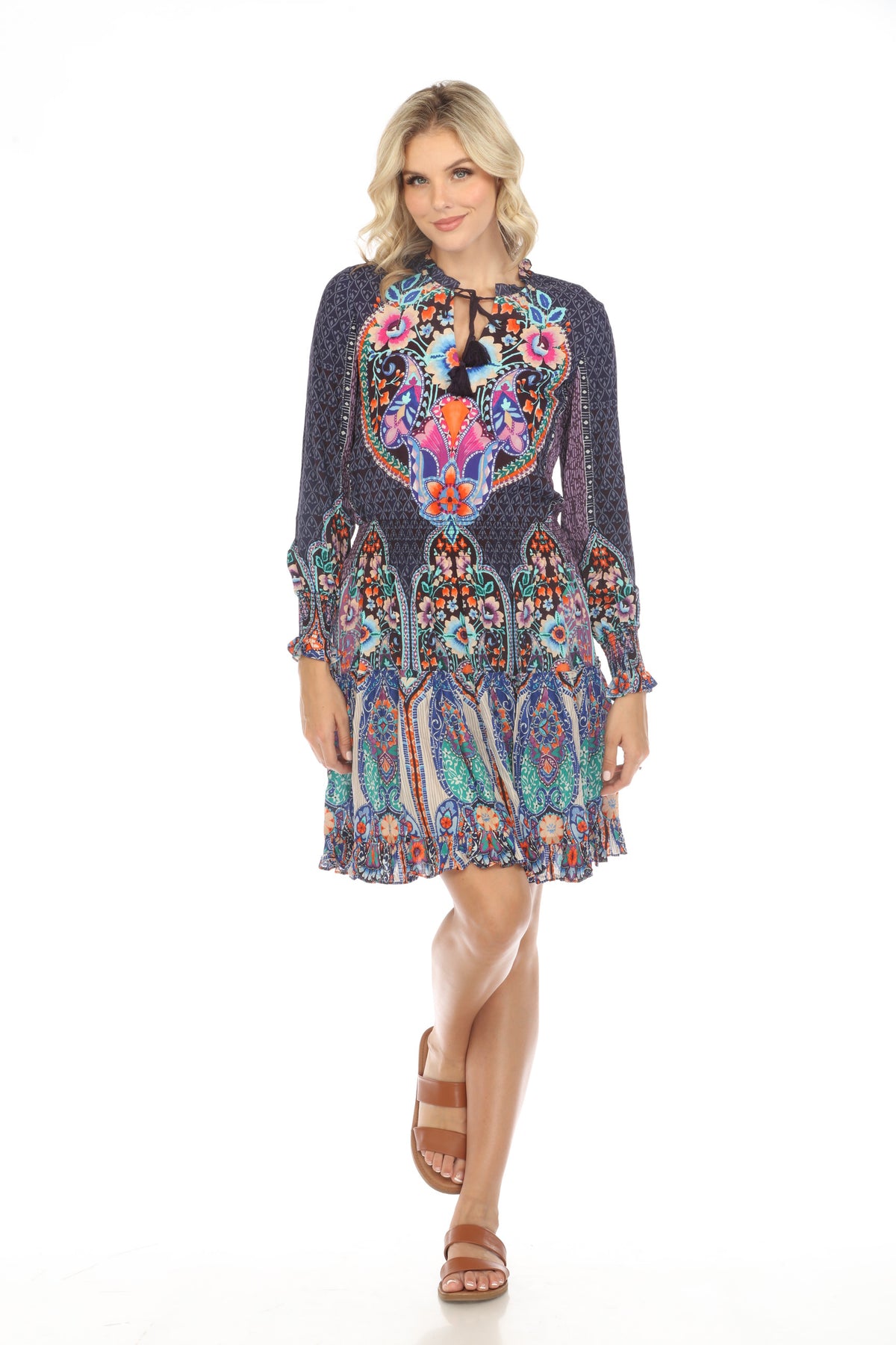 Johnny Was ciro outlets boho dress in Chambray XS