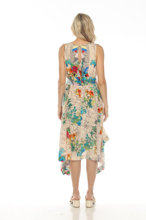 Johnny Was Sequence Naia Silk Floral Handkerchief Midi Dress Boho Chic C36723A2