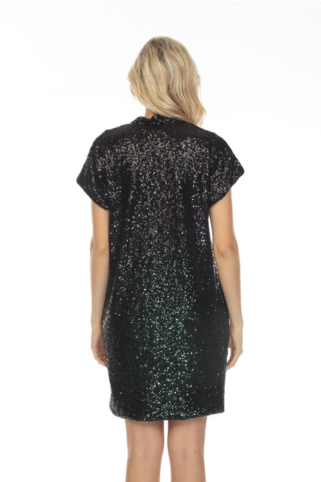 Johnny Was Sequin Ratanna Short Sleeve Mini Dress Boho Chic R34022