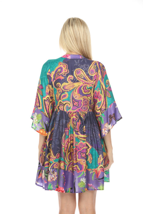 Johnny Was Swim Cover-Up Short Kaftan Dress Boho Chic CSW4723-D