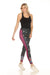 Johnny Was Style A7424 Black Spark Bee Active Floral Stripe High Waist Legging