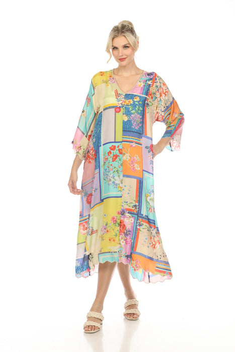 Johnny Was Style C31023-E Stallion Cadence Silk Floral Maxi Dress Boho Chic